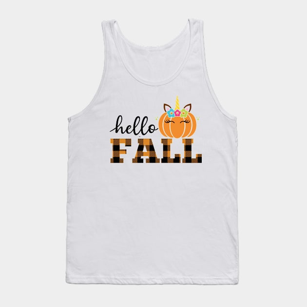 Say Hello Fall with a Unicorn Attitude (light bg) Tank Top by ThinkLMAO